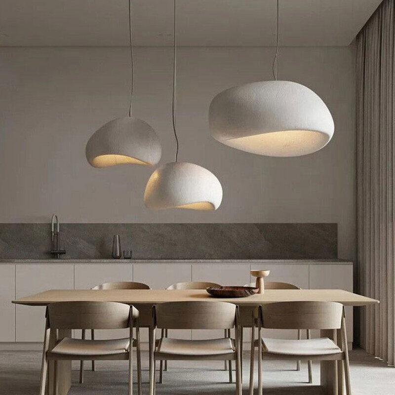 Nordic Wabi Sabi E27 LED Pendant Lights Modern Ceiling Chandelier Lights for Living Room Bedroom Dining Room Loft Hanghing Lamp