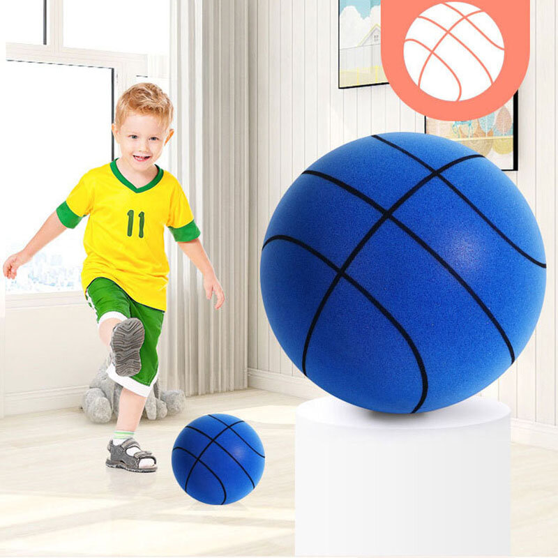 Bola Basket tidak bersuara, bola basket dalam ruangan busa lembut No.3/5/7 senyap 24cm untuk anak-anak dan dewasa