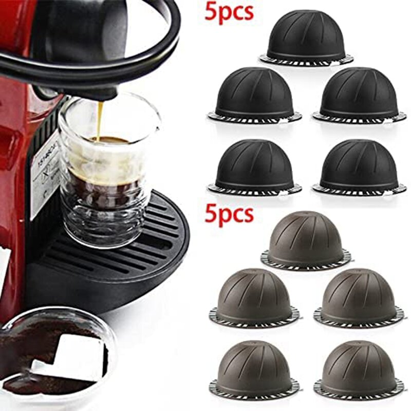 5PC Reusable Using Coffee Capsule for Nespresso Vertuo Vertuoline Refillable Pods 150ML