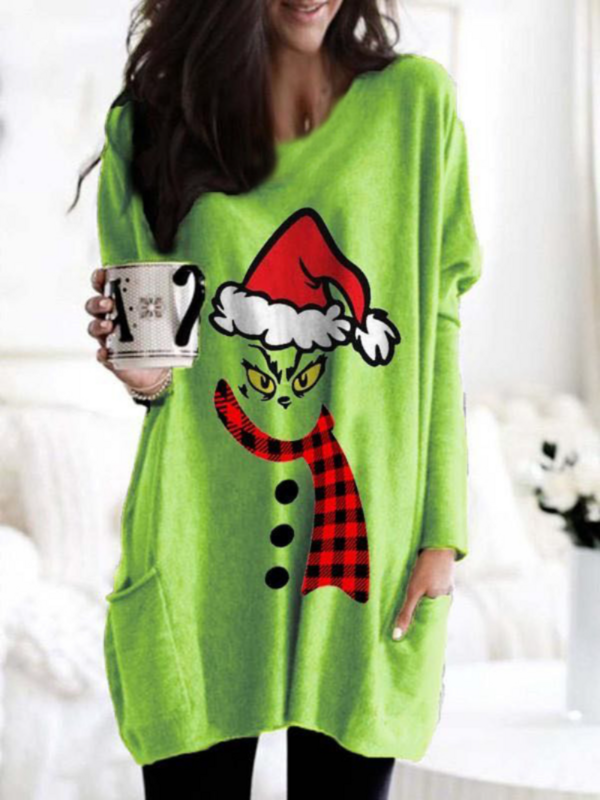 Felpa verde Cartoon Grinc es abbigliamento felpa natalizia Pullover con cappuccio felpe con cappuccio girocollo moda carina