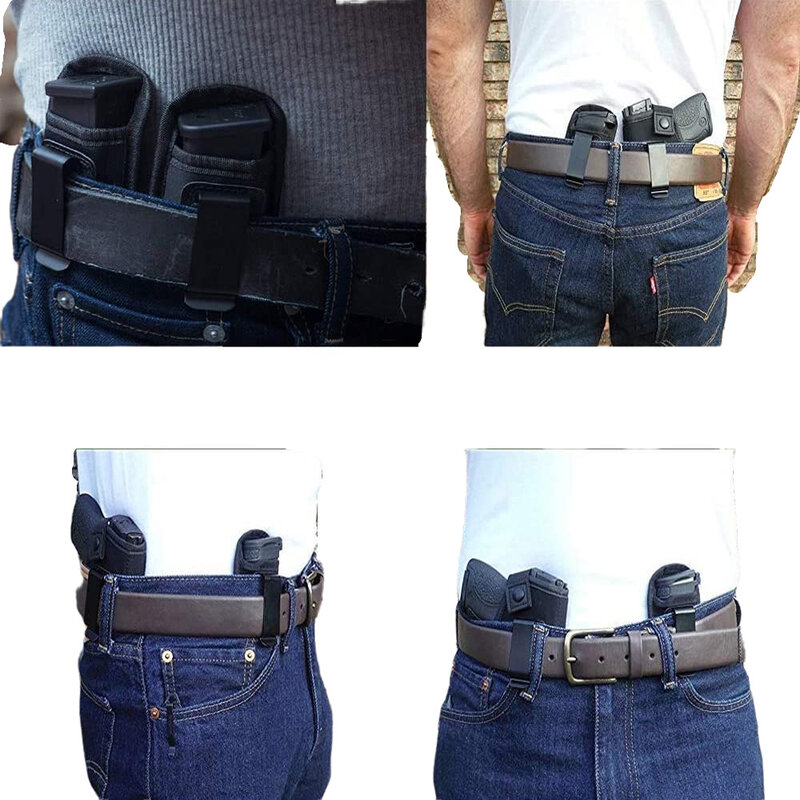 Тактическая нейлоновая сумка для магазина, кобура для пистолета 9 мм, Скрытая Магнитная модель для переноски с зажимом Glock 19 21 Beretta 92, Магнитная сумка для пистолета