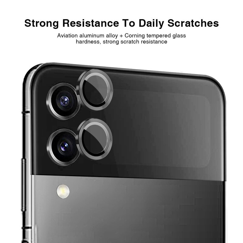 Étui de protection pour caméra en métal incurvé 3D, en verre trempé, pour Samsung Galaxy Z Filp 4 Filp4 Samung ZFilp4 ZFilp4 5G