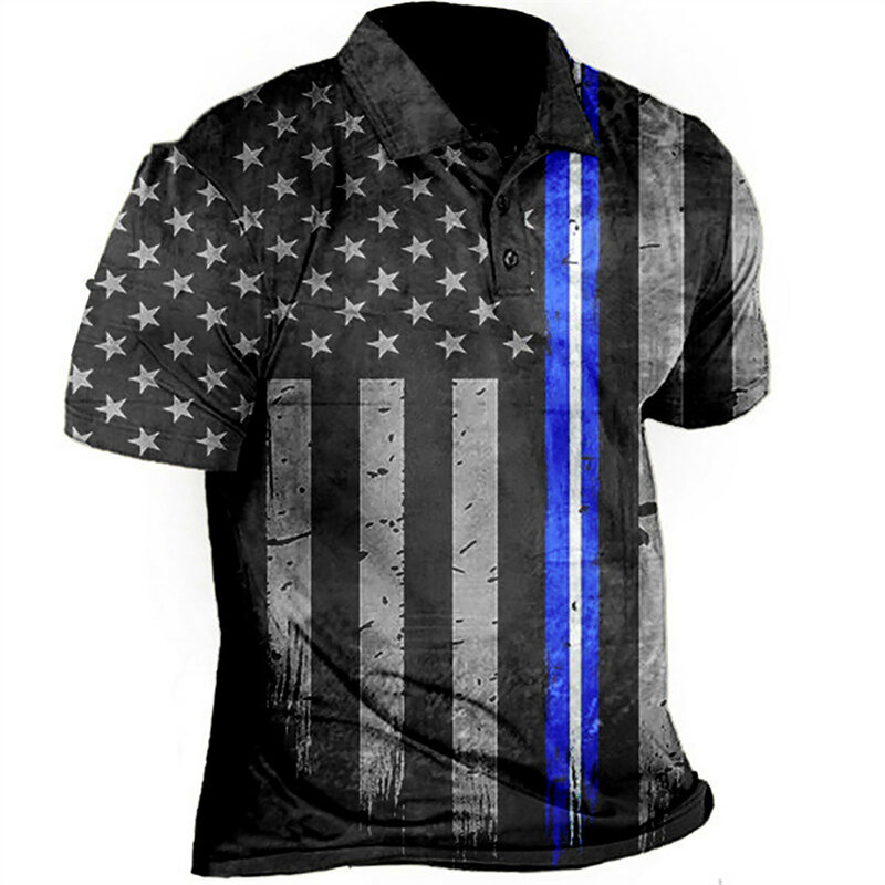 Męski dzień niepodległości patriotyczny występ flaga ameryki klasyczna dopasowana koszula męska odzież męskie koszulki