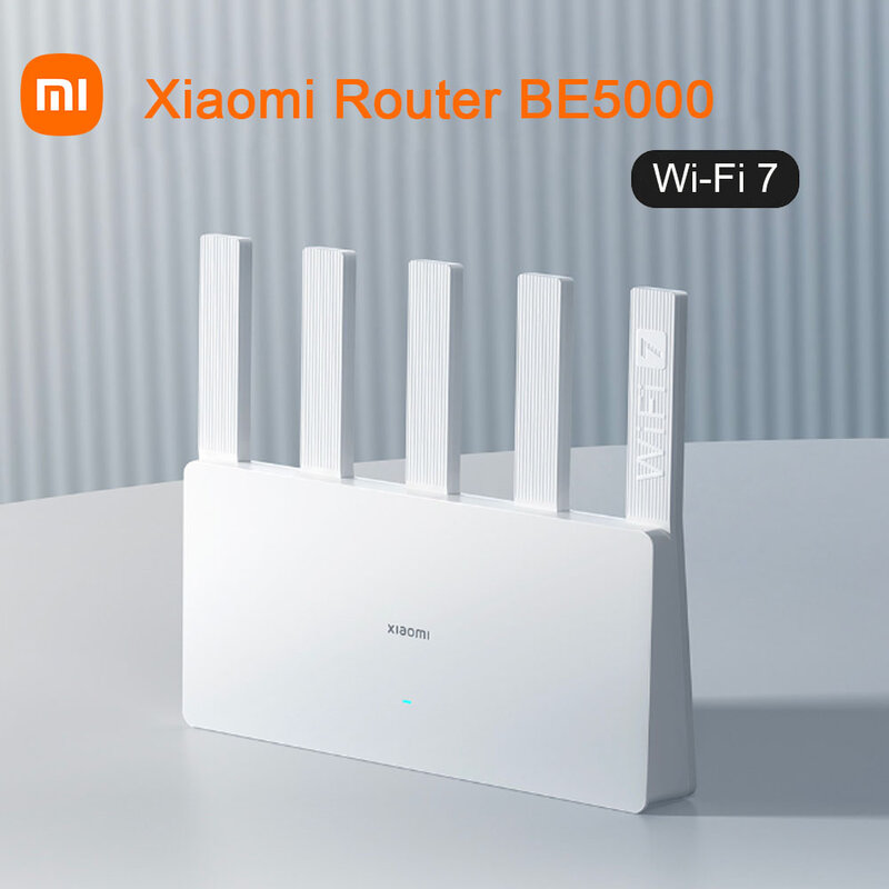 เราเตอร์ Xiaomi BE5000 WiFi 7พอร์ตเครือข่าย2.5g 5011Mbps หน่วยความจำ512MB 2.4G/2.5GHz เครือข่ายการเข้าถึงบรอดแบนด์คู่การป้องกันความปลอดภัย