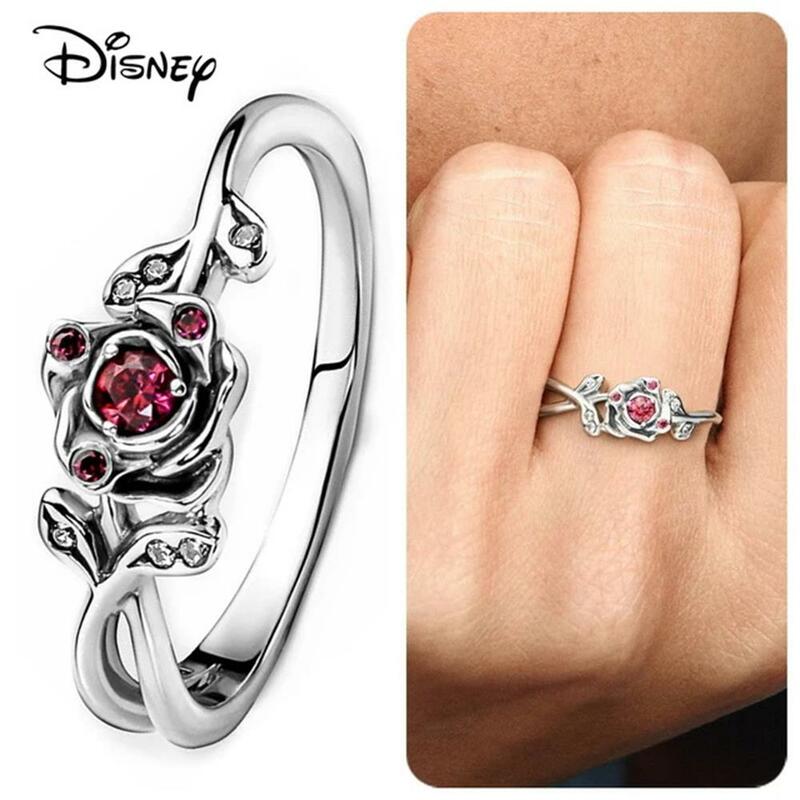 925 Sterling Silver HEROCROSS Disney Mickey Minnie księżniczka kopciuszek pierścionki do powozu oryginalna walentynkowa biżuteria na prezent