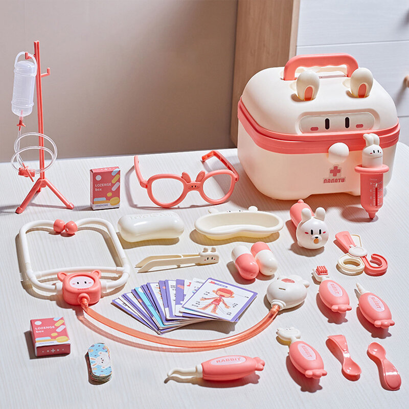Doctor Set For Kids Pretend Play Girls Role-playing Games Hospital Accessorie Medical Kit Nurse Tools Bag Toys For Children Gift