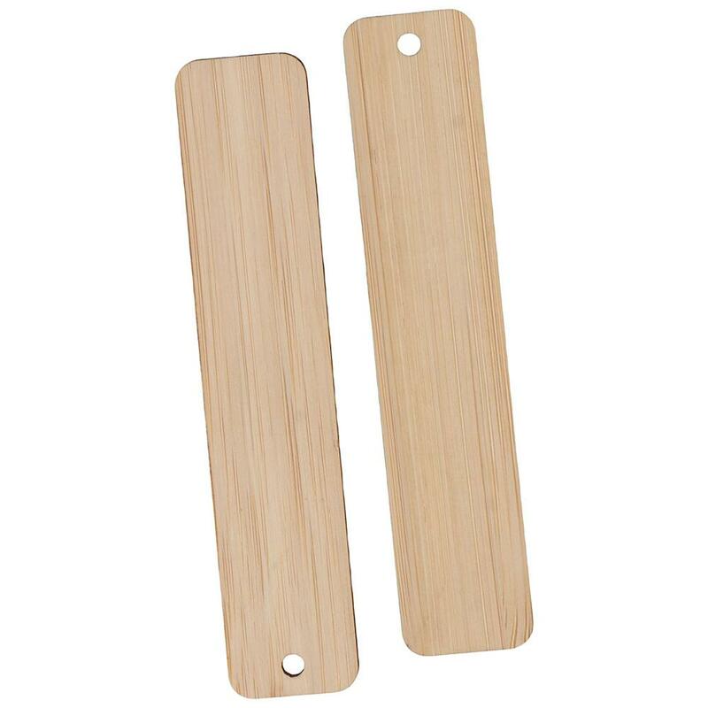 Marcapáginas de bambú en blanco, etiquetas colgantes de madera sin terminar, 4,72 pulgadas, 20 unidades