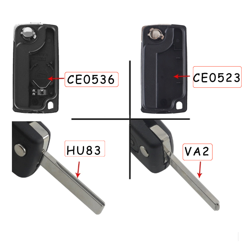 Funda de llave remota para coche, carcasa plegable con tapa, 2/207 botones, para Peugeot 307, 308, 407, 607, 807, Citroen C2, C3, C4, C5, C6