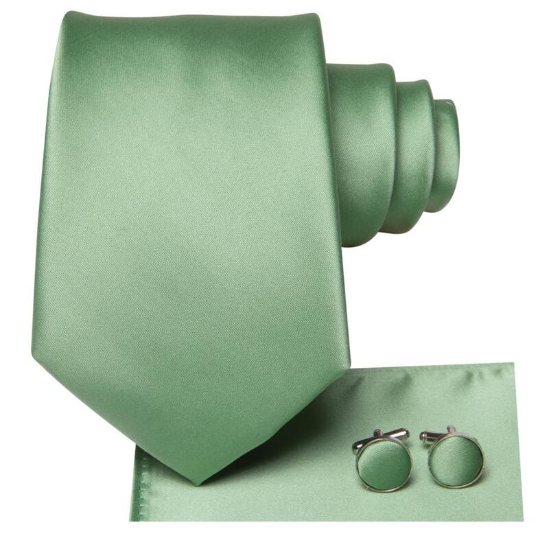 Hi-Tie Sage Green Solid Silk Wedding Tie para homens, Handky Cufflink, gravata masculina, designer de moda, festa de negócios, drop shipping