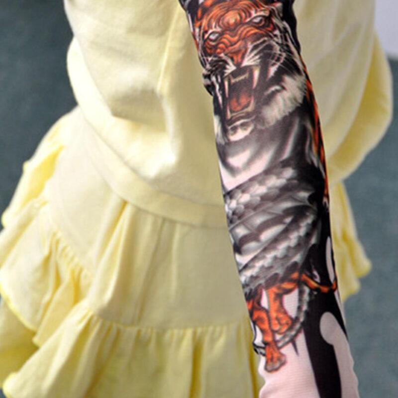 1 pz New Flower Arm Tattoo Sleeves Seamless Outdoor Riding protezione solare manicotti protezione solare Uv scaldamuscoli per bambini bambini