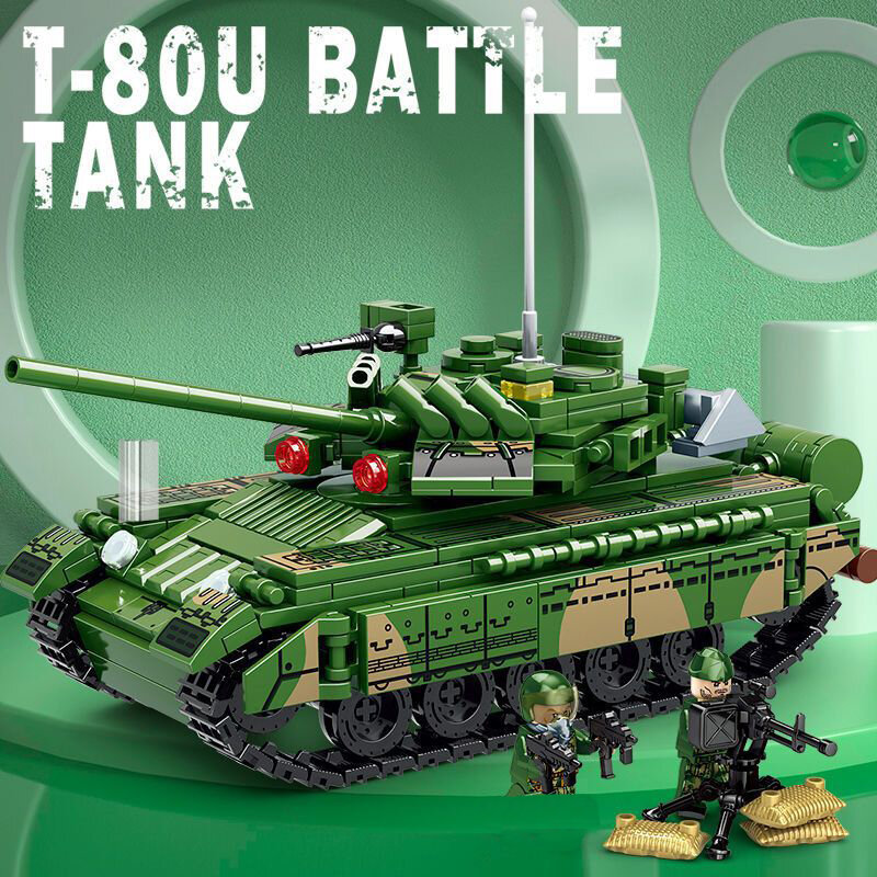 المركبات العسكرية T-80 خزان المعركة الرئيسية الاتحاد السوفياتي الولايات المتحدة اللبنات الحرب العالمية 2 الجيش عمل الشكل الطوب عدة ww2 نموذج لعب الاطفال