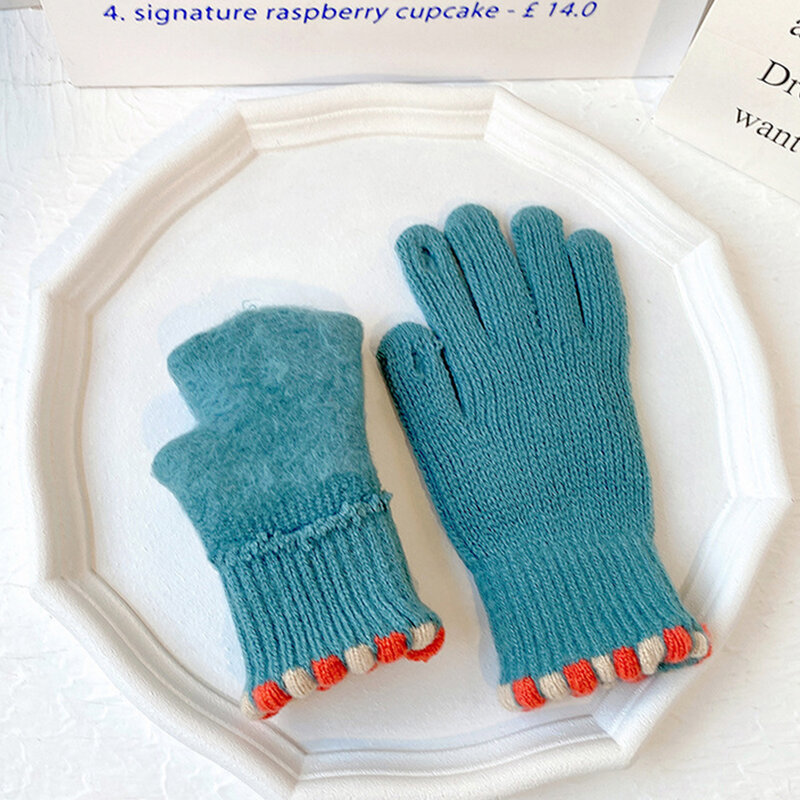 2023 Nieuwe Winterhandschoenen Dikker Warme Wollen Handschoenen Leggen Duim Taaie Schermwanten Bloot Mannen Met Trainingshandschoenen