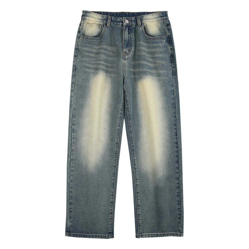 Wide Jeans For Women Men Straight Leg American Retro Distressed Baggy Jean Pants Streetwear Spring Autumn Fashion Denim Trousers