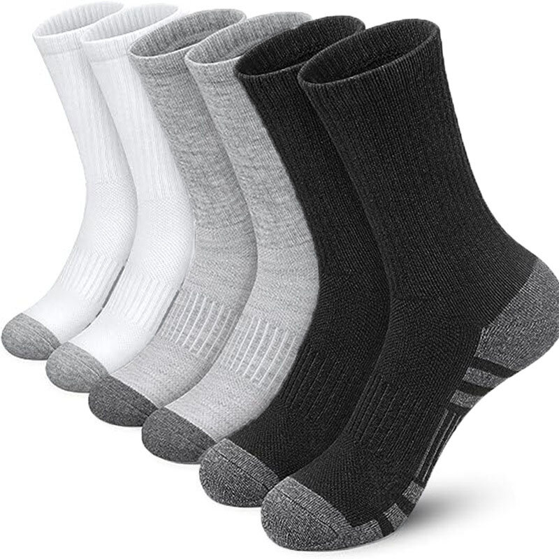 5 Pairs Autumn And Winter Men's Oversized Basketball Socks Solid Color Comfortable Wear-resistant And Deodorant Large Szie Socks