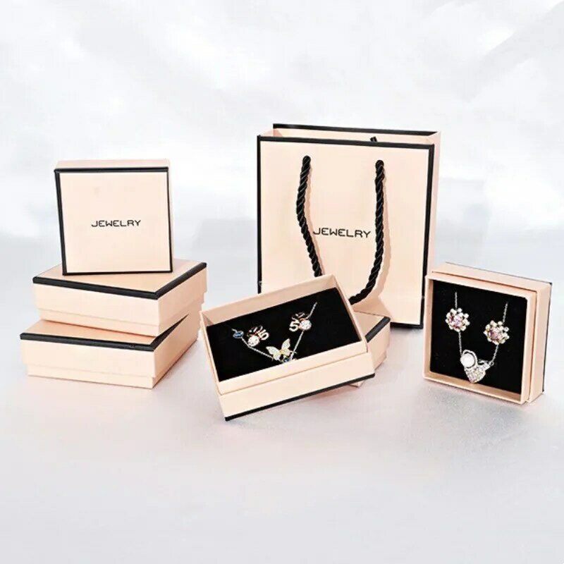 1pc Mall Shopping Paper Bag Portable Wedding Party Favors Handbag White Bow Ribbon Gifts Packaging Bags Clothes Jewelry Packing