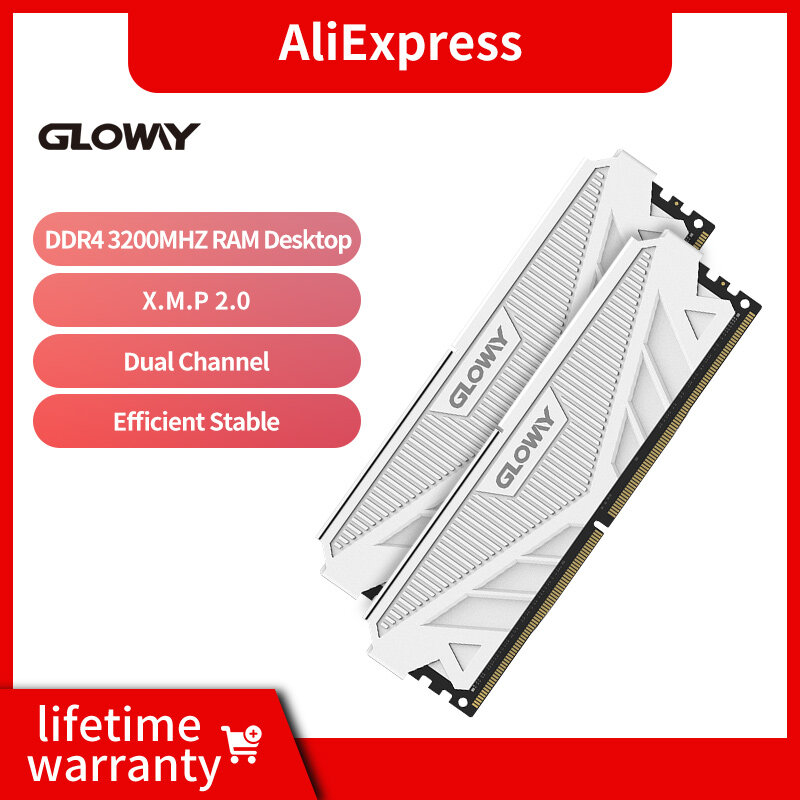 Gloway-Memória de Desktop RAM para Computador, Dual Channel, DDR4, 8GB, 16GB, 3200MHz, 3600MHz