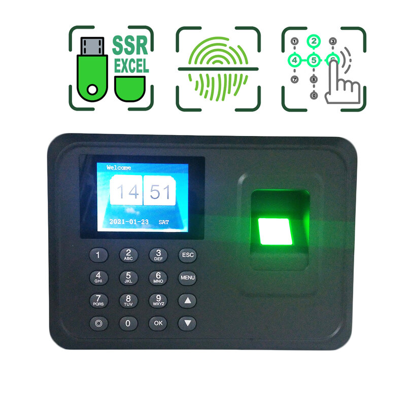 Perekam Jam Sistem Absensi Sidik Jari Biometrik Perangkat Manajemen Kerja Karyawan Mesin Elektronik