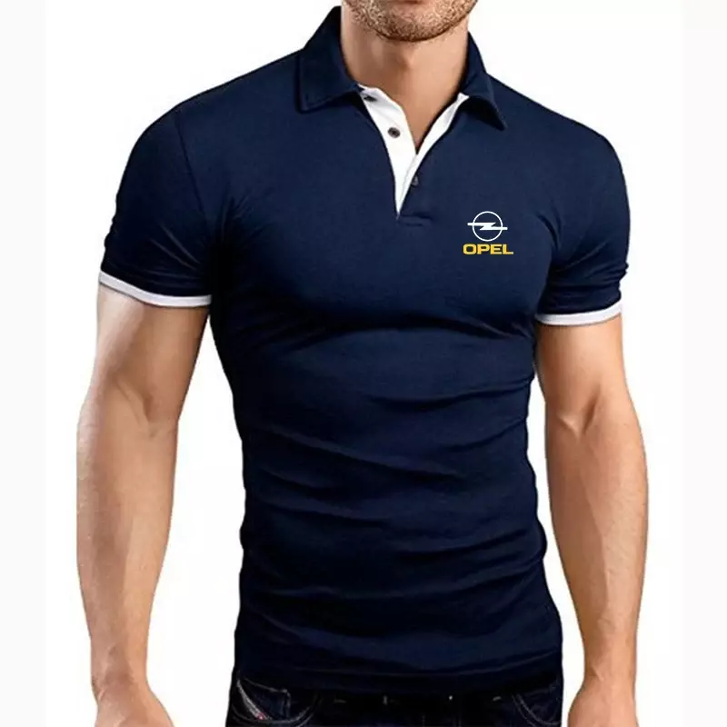 2024 nuovi uomini di stampa OPEL Summer Business Solid manica corta gioventù popolare confortevole Polo Casual t-Shirt top