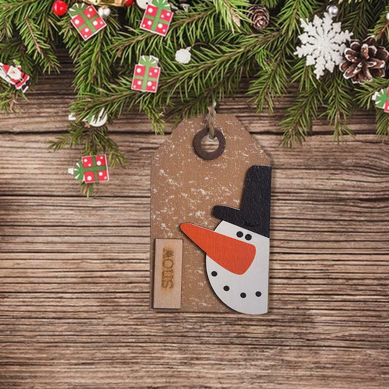 Étiquette de Noël en bois durable et créative, père Noël joyeux Noël, cadeau attro pour la maison, fournisseur de cadeaux, fête du Nouvel An, fête de mariage