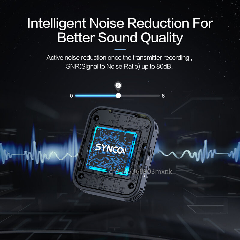 Sycno NipPro A2 Pro-Microphone sans fil Lavalier, émetteur-récepteur, transmission 200m, micro professionnel, studio vidéo statique