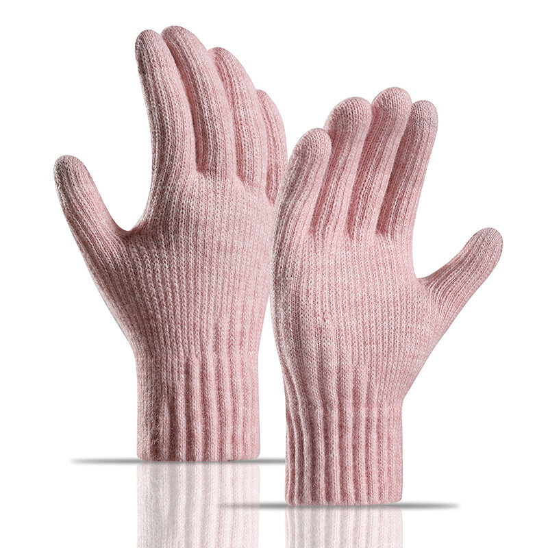 ถุงมือไหมพรมเนื้อนุ่มกันหนาวสำหรับผู้หญิง, ถุงมือแฟชั่นเนื้อนุ่มยืดหยุ่นหน้าจอสัมผัสแบบหนาทนทานทนทานเหมาะสำหรับฤดูหนาว