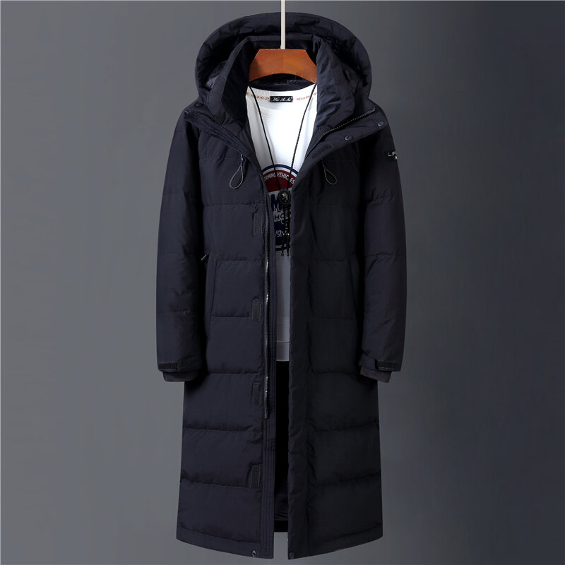 새로운 X-Long 2021 화이트 덕 다운 재킷 남성용, 두껍고 따뜻한 캐주얼 브랜드 의류 화이트 코트 90%