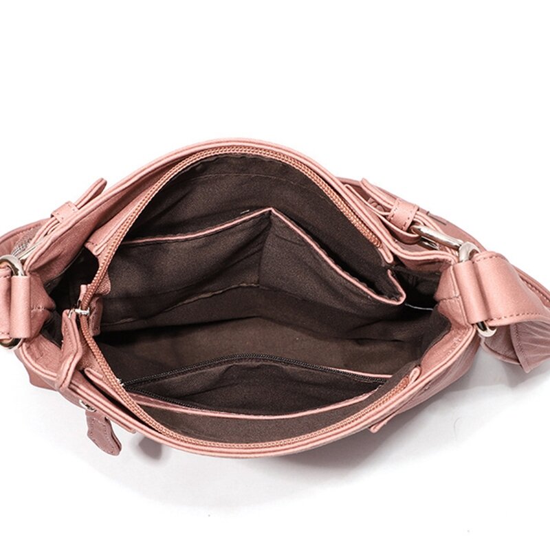NEW-Fashion PU Leather Women Messenger Bag Multifunctional Large Capacity Casual Shoulder Bag Shopping School Bag