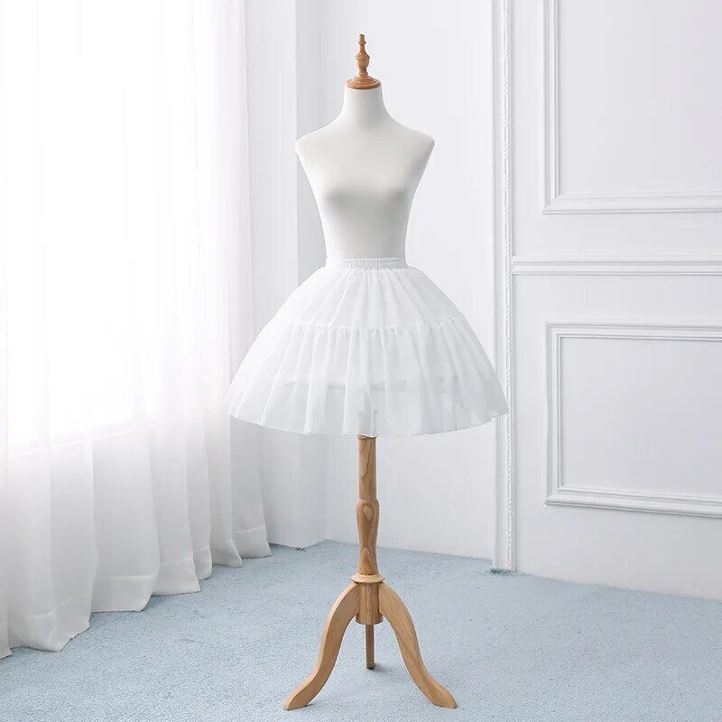 White Short Petticoats for Wedding Lolita Woman Girl Underskirt Crinoline Fluffy Pettycoat Hoop Skirt