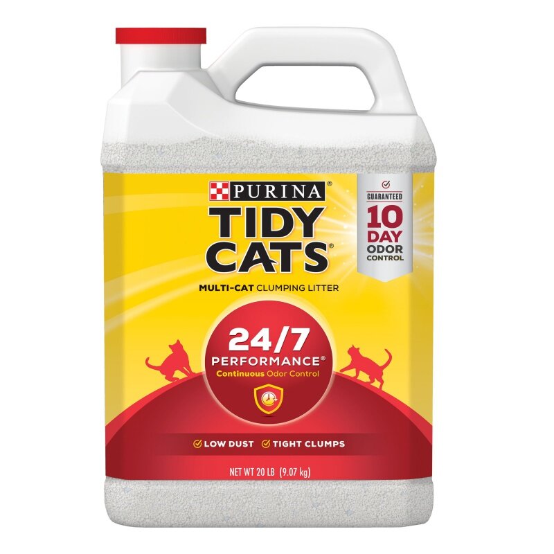 (2 pack) Purina Tidy Cats Clumping Cat Litter, 24/7 Performance Multi Cat Litter, 20 lb. Jug