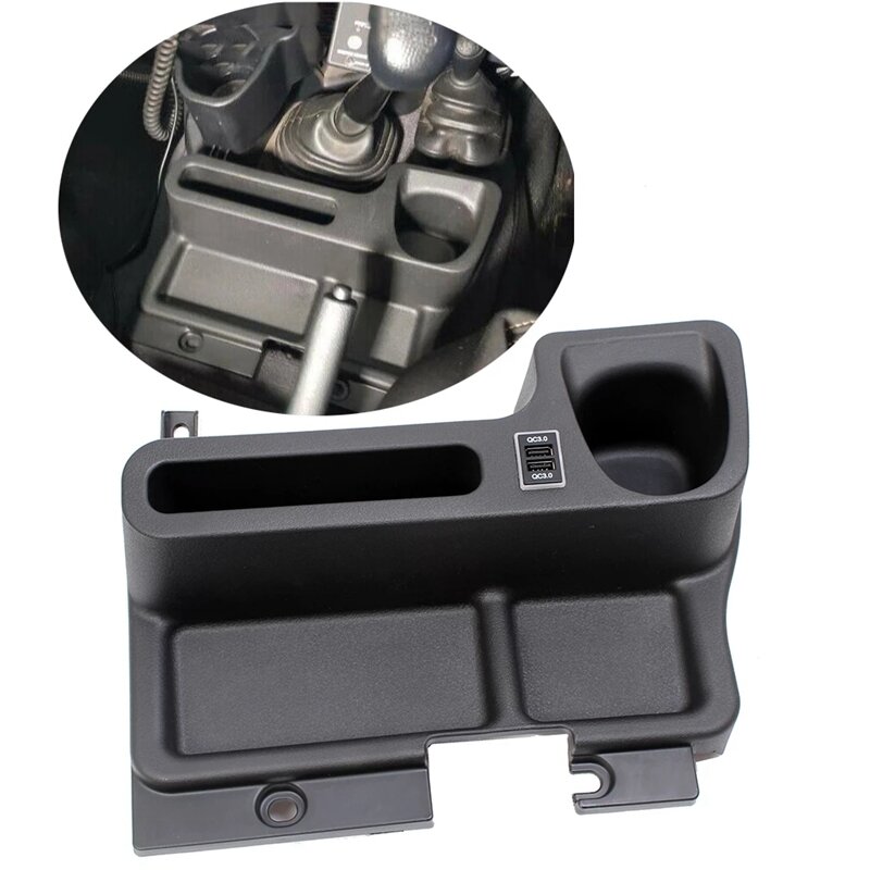 Car Armrest Storage Box W/USB Tray Gear Insert Water Cup Holder For Toyota Land Cruiser LC70 LC71 LC76 LC77 LC79