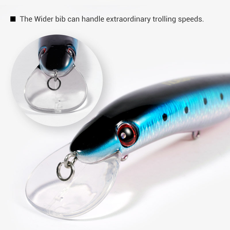 NOEBY-Minnow Fishing Lure com Sharp Treble Hooks, Isca Artificial, Hard Fishing Lures Tackle, NBL9242, 125mm, 19g