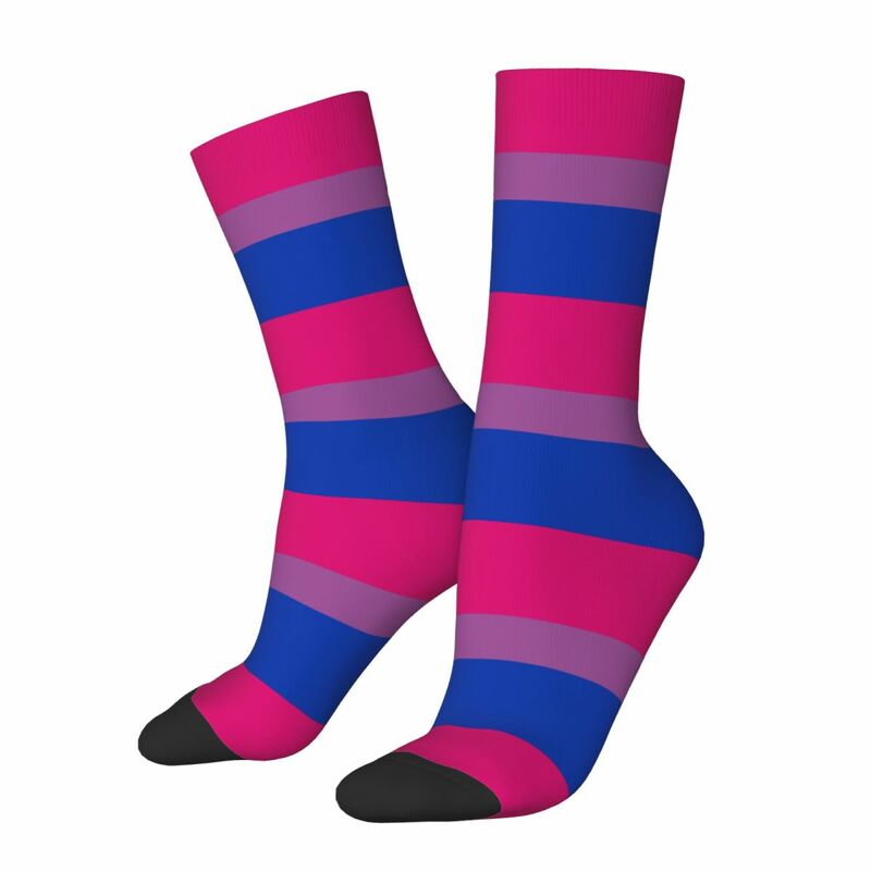 Pride Bisexual Flag Product Socks Cozy Bisexuality Skateboard Crew Socks Super Soft for Women's Gift Idea
