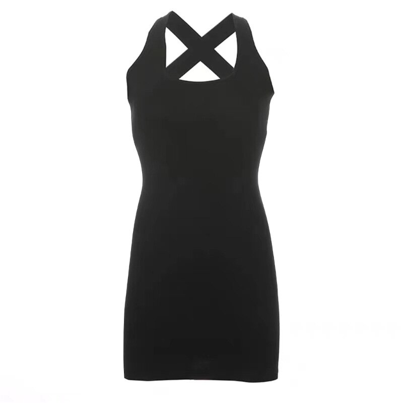 652F женское сексуальное стробое короткое платье без рукавов женское облегающее однотонное стробое Клубная одежда