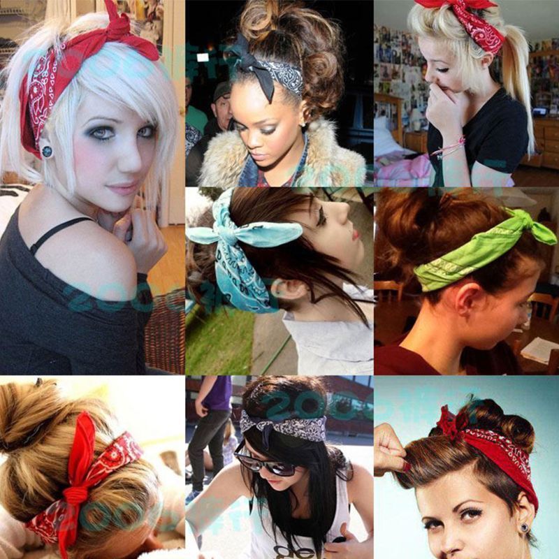 Hip Hop arc-en-ciel Bandana cheveux écharpe bracelet pour tête foulards carrés mouchoirs
