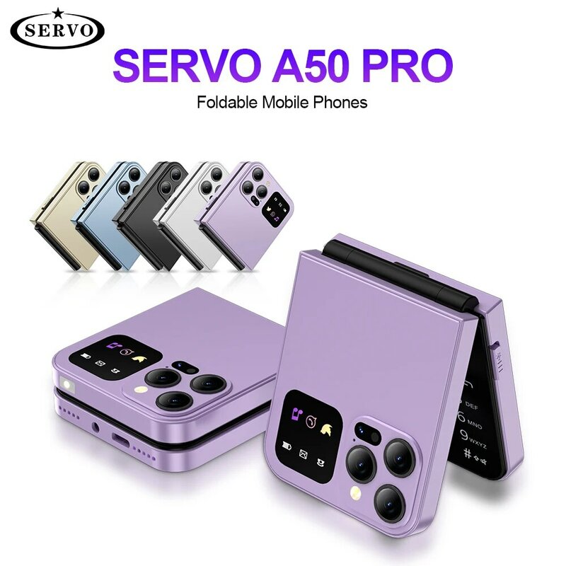 SERVO-teléfono móvil plegable A50 PRO, dispositivo con Radio FM, grabación de llamadas, Dial de velocidad, Voz Mágica, SIM Dual, GSM, desbloqueado, 2,4 pulgadas, tipo C