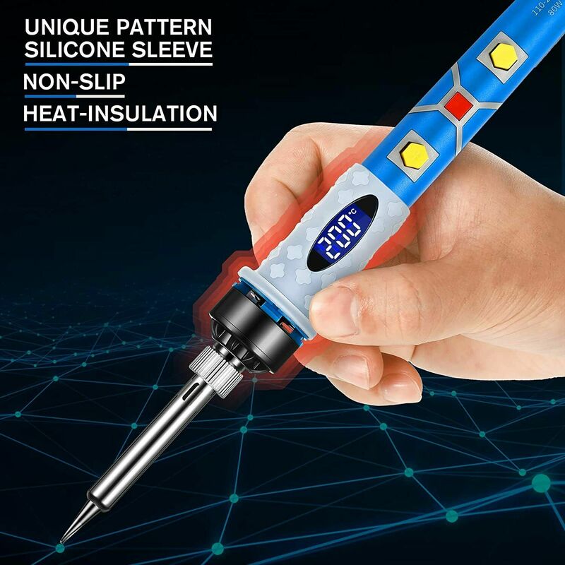 Kit de ferro de solda profissional 80w temperatura ajustável ferramentas de soldagem estação de solda arma ferramentas de reparo do lápis de calor