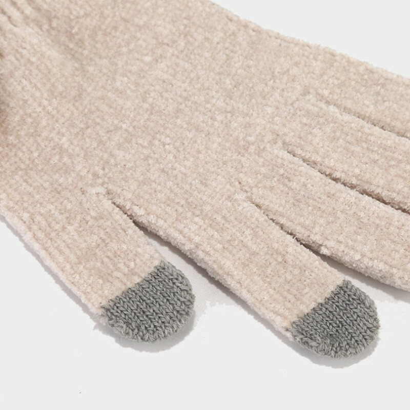 Topi rajut garis-garis baru musim gugur musim dingin dan sarung tangan 2 buah/set sarung tangan Beanie wol hangat antidingin luar ruangan sarung tangan antiselip