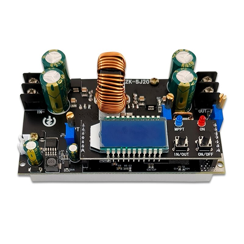 ZK-SJ20 Automatic Step Up Down Module MPPT with LCD Display Buck Boost Converter Power Supply Module Adjustable Board