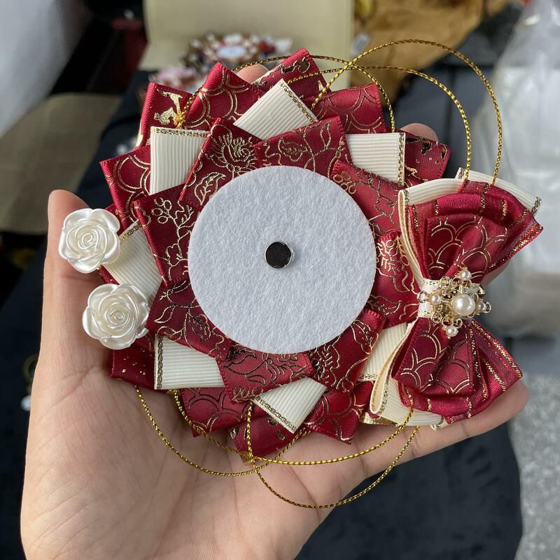 Accesorios de bolsos de lujo Ita, bandeja Base de soporte de insignia, roseta de insignia de Cosplay de Anime, decoración de cinta Lolita