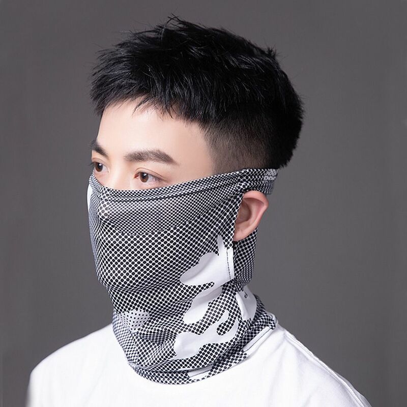 Máscara facial completa para motocicletas, suspensão de orelha, windproof, ciclismo bandana, cachecol de tubo de pescoço, seda gelo bandana