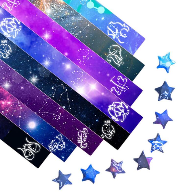 Colorido Origami Estrelas Tiras De Papel, Dupla Face, Dobrável, Lucky Star, DIY, Artes Mão, Fazer, Decoração para casa, 540Pcs