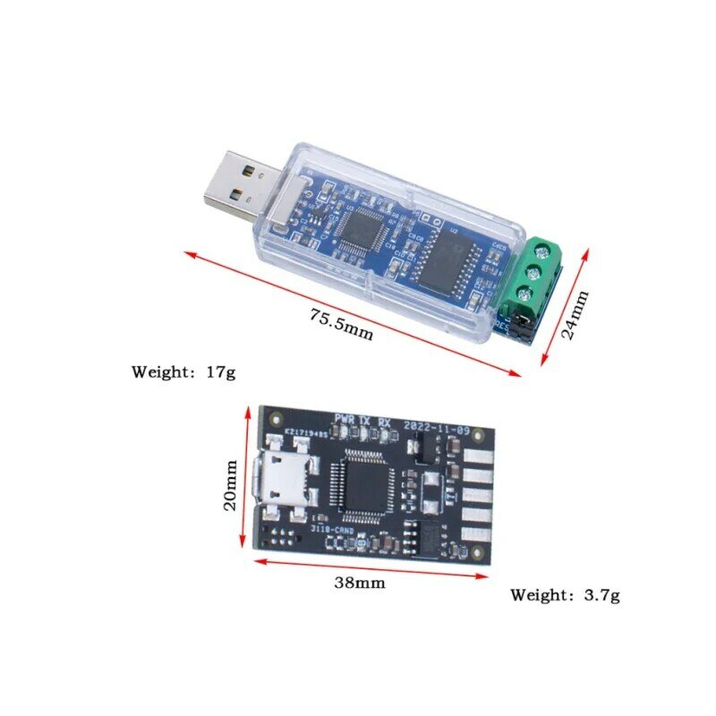 CAN CAN Analyzer Adapter Debugger Canbus, a lume di candela, USB, versione completamente isolata, Non isolata