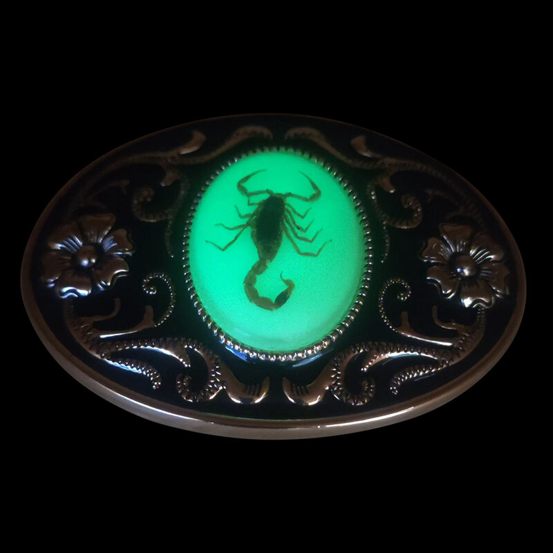 Hebilla de cinturón decorativa de escorpión luminoso, personalidad