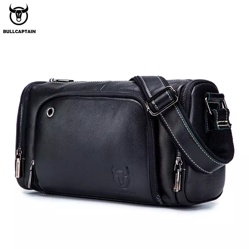 BULLCAPTAIN Leather Men's Sports Bag Fitness Shoulder Bag Retro Handbag Travel Bag Large Capacity Laptop Bag Cross Section 01