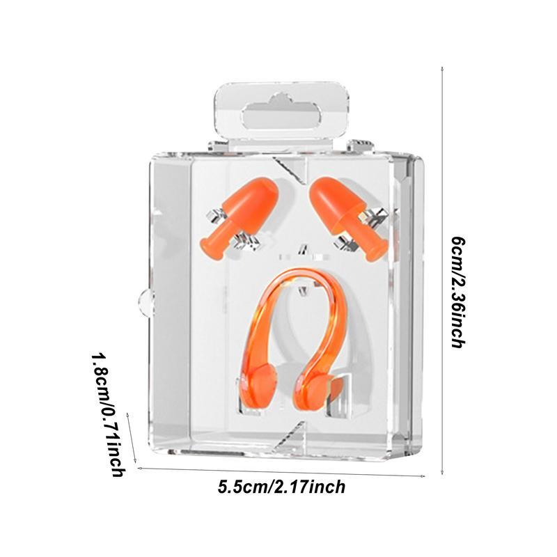 수영 귀마개, 코 플러그 박스 패키지, 방수, 편안한 재사용 가능, 전문 수영 코 클립 귀