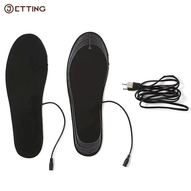 Plantilla eléctrica con calefacción USB para zapatos, almohadilla calentadora para pies, calcetín, alfombrilla para deportes al aire libre, invierno, color negro