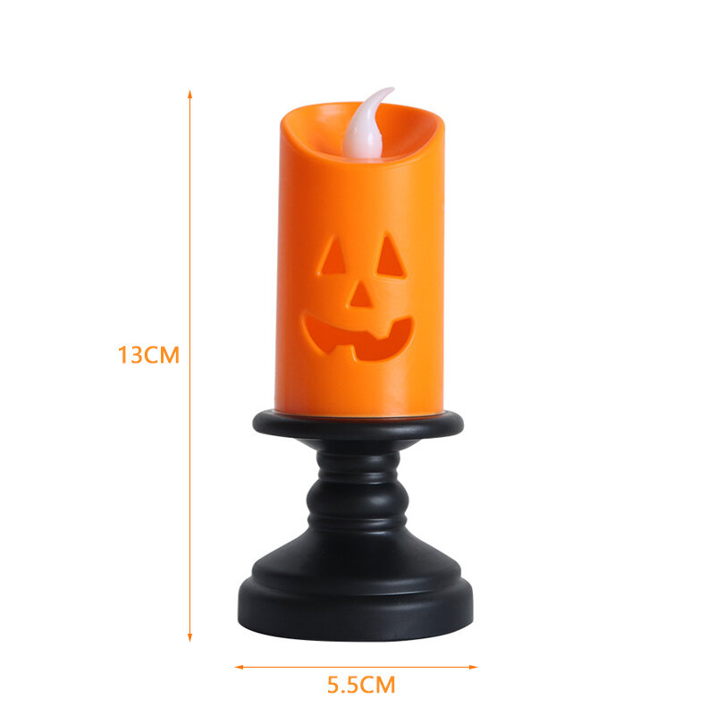 Halloween Candle Light LED Candlestick Lamp Ornaments Props Happy Halloween Party Props Pumpkin Candle Light Home Decoration