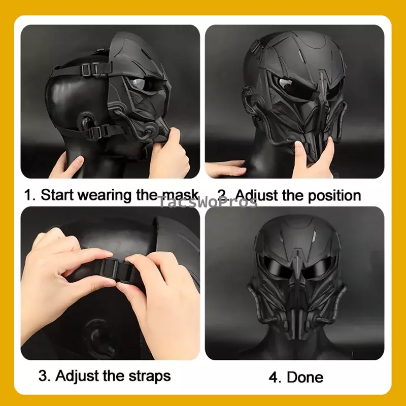Airsoft-mascarilla táctica transpirable para Paintball, máscara de combate CS, protección facial completa para hombres, caza, tiro, juego de guerra, máscaras faciales deportivas