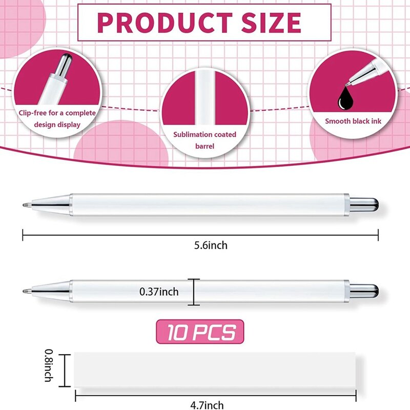 Сублимационная ручка без зажима, термоусадочная упаковка, сублимационная Шариковая ручка для самостоятельного изготовления офиса