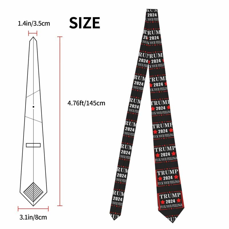 Formal Skinny Neckties Classic Men's Trump 2024 Flag Wedding Tie Gentleman Narrow
